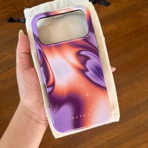 Burga iPhone 17 Pro Max Case | Light Purple & Orange Swirl | Never Used